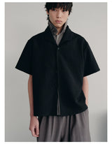 Seagull Collar Leaf Jacquard Shirt