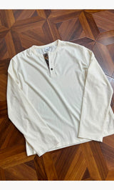 Long Sleeve Color Block Linen Henley