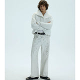 Two-Tone Single-Button Split Turtleneck Down Coat
