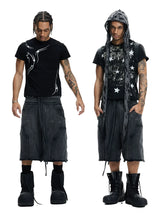 Loose Double Waistband Vintage Cotton Shorts