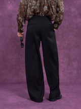 Black High Waist Men's Casual Pants