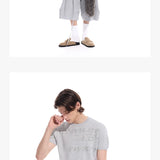 Gray Distressed Jacquard Slim Knit Tee