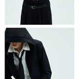 Short Detachable Hooded Waterproof Trench Coat