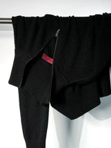 Ribbed Knit Half-Zip Long Sleeve Top
