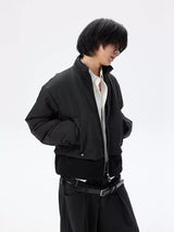 Oversized Curved Sleeves Ribbed Down Jacket