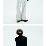 Two-color Fitted Long-sleeve Turtleneck Tee