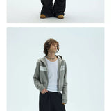 Two-Tone Cotton Embroidered Crop Zip Hoodie