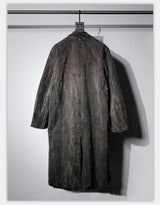 Collared Distressed Tie-dye Denim Coat