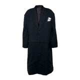Black Oversized Long Detachable Padded Blazer