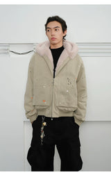Men's Splatter Canvas Padded Jacket