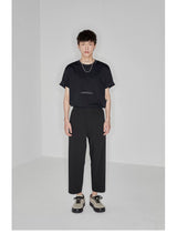 Drapey Stretchy Elastic Waist Cropped Pants