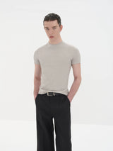 Slim Fit Paneled Merino Lyocell Tee