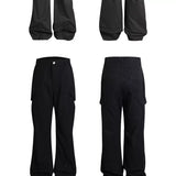 Adjustable Zipper Flared Baggy Cargo Pants
