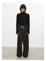 Striped Pleated Wide Leg Pants