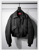 Distressed Boxy Two-Tone 3M Fleece Bomber