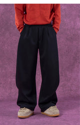 Gray Black Elastic Waist Sweatpants