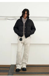 Men's Embossed Stand Collar Down Jacket