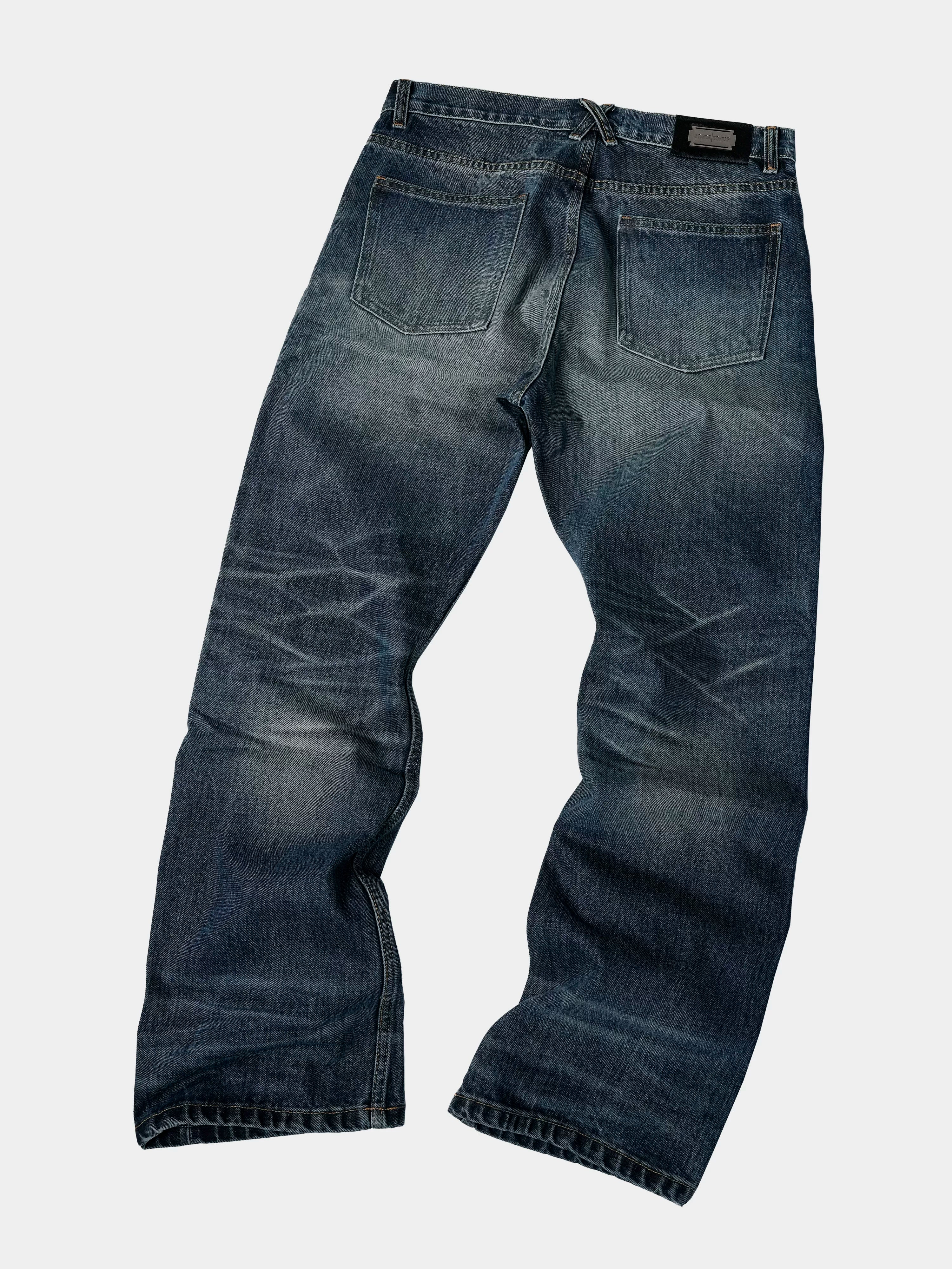 Dark Ice Blue Wash Straight Jeans