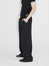 Wrinkle-resistant Wool-like Asymmetrical Cargo Dress Pants
