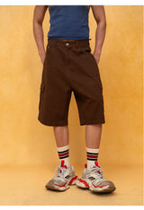 Men's Vintage Loose Cargo Denim Shorts