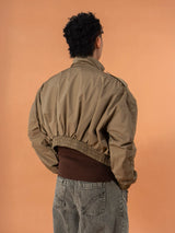 Army Green Unisex Cropped Flight Jacket