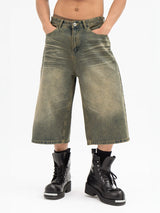 Men's Loose Cropped Denim Shorts