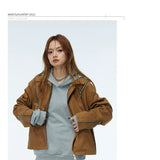 Unisex Two-Tone Irregular Short Multi-Zip Jackets