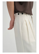Waist-Adjustable Striped Flared Merino Wool Pants