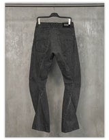 Dark Avant-Garde Deconstructed Stitched Blade Jeans