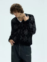 Two Tone Faux Fur Plaid Cardigan