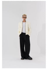 Men's Two-Tone Zip Shoulder Pad Jacket