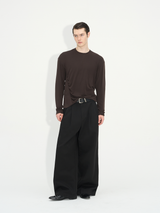 Comfortable Rippled Wool Long Sleeve Top
