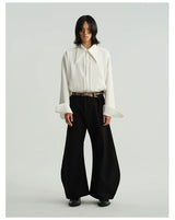 Two-Tone Wide Leg Machete Pants