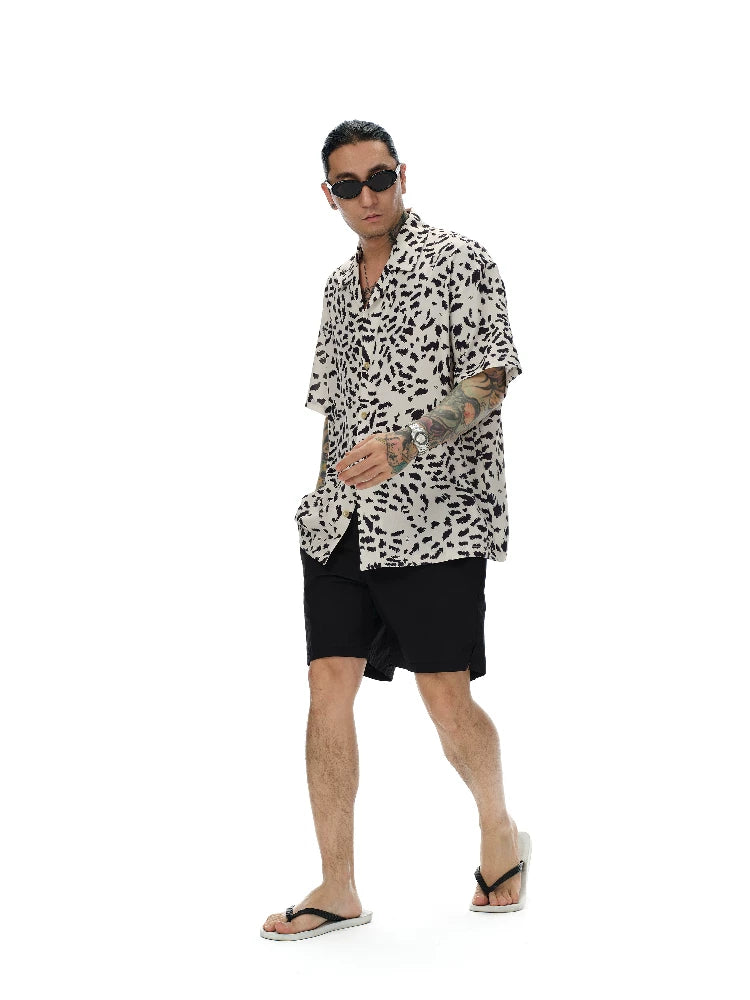 Men's Spotted Cuban Collar Shirt