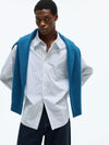 Stripe Cotton Blend Casual Shirt