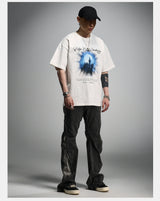 Loose Ivory Printed Short Sleeve Tee