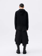 Deconstructed Waistband Layered Unisex Skirt