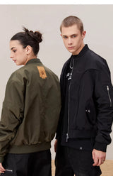 Men's Deconstructed Pleated MA1 Bomber Jacket