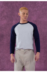 Men's Long Two-tone Raglan Knit Sweater