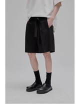 Draped Drawstring Wide Shorts