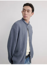 Quilted Drawstring Waffle Knit Cardigan Multi
