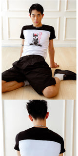 Vintage Punk Dog Print Slim Tee