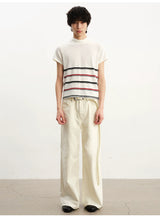 Cream Washed Straight Leg Jeans