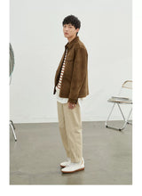 Vintage Herringbone Elastic Waist Cargo Pants