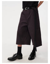 Side Pocket Striped Corduroy Capri Pants