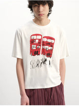 Red Bus Print Short Sleeve Tee