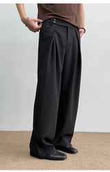 Pleated A-line Tailored Casual Pants