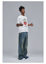 American Wide-Leg Washed Dirtyfit Jeans