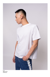 Men's Black White Padded Line Tee