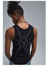 Skeleton Print Ribbed Tank Top